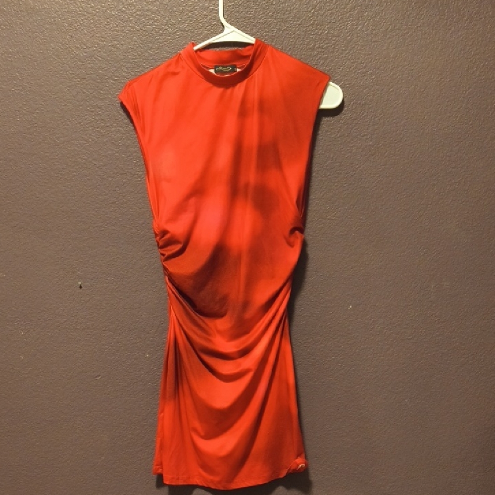 Red Ruffled Sleeveless Dress